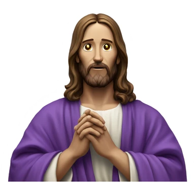 Jesus in purple robe, praying for dead phone come back to life sticker