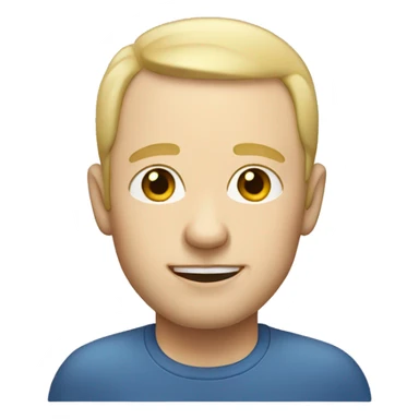 white skin, balding, blond stubble sticker