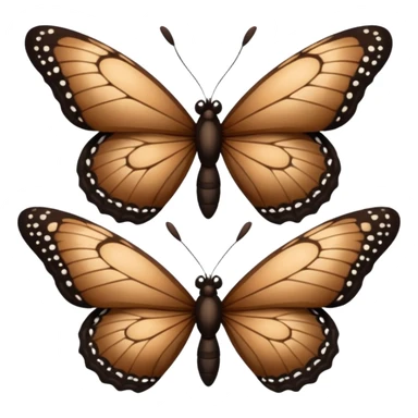 2 brown black butterflys sticker
