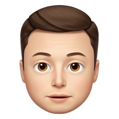 Elon Musk's face in the style of IOS memoji sticker