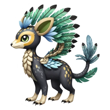 Meloetta-Garurumon-Trico-Pokémon-Fakémon-fusion-hybrid-creature sticker