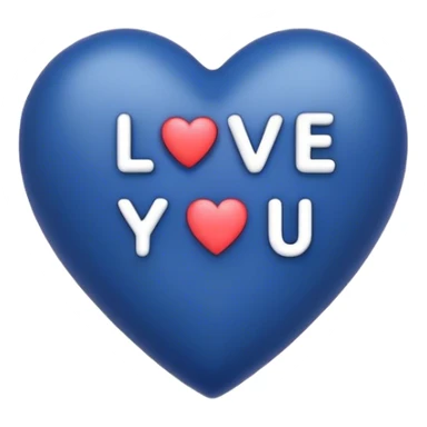 Dark Blue heart with the words Love You Ry in the middle  sticker