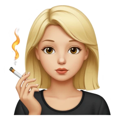 Blonde girl smoking sticker