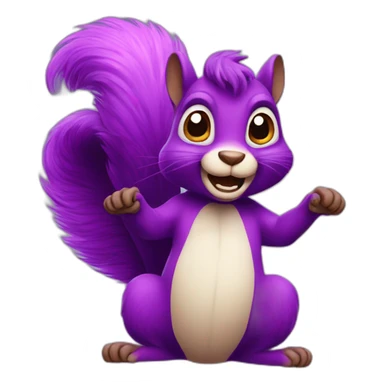 Crazy purple squirrel sticker