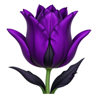 goth tulip with black petals with dark purple tips, mysterious vibe sticker