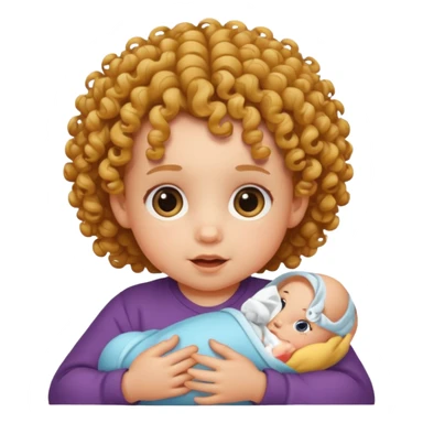 curly hair baby sticker