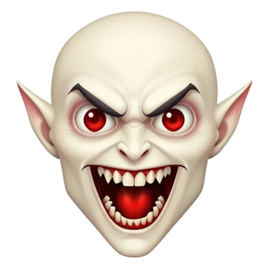 Vampire with large prominent fangs sticker