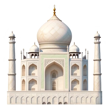 Taj Mahal with soft subtle colors, not vivid sticker