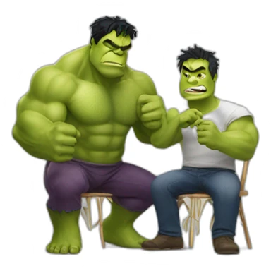 hulk and shrek eating spaghetti sticker