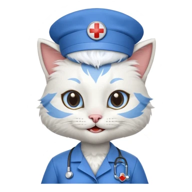 happy nurse cat sticker