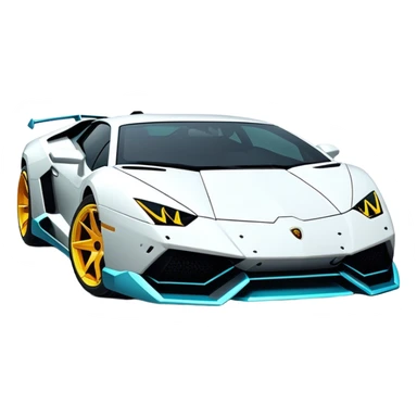 3D, create an ultra detailed Lamborghini with cyber punk flair sticker