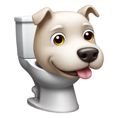 a cute dog pooping on a toilet sticker