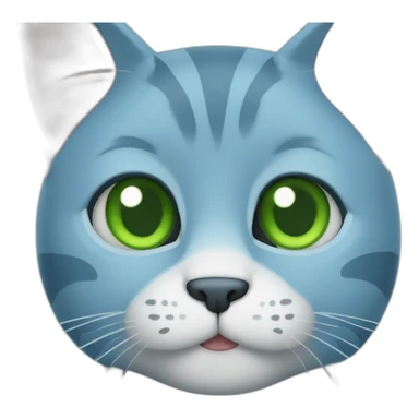 blue cat with green eyes thumbs up sticker