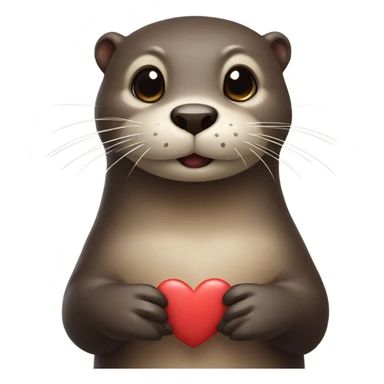 Otter with love heart eyes sticker