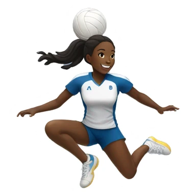 Volleyball black girl player jumping sticker