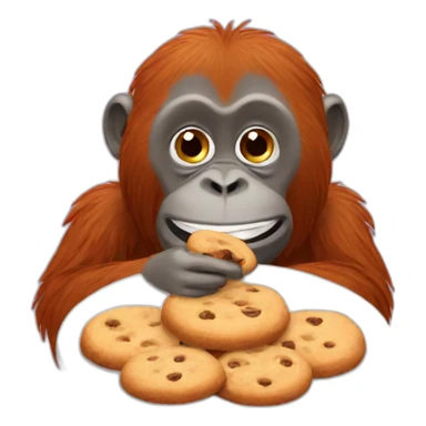 orangutan eating cookies sticker