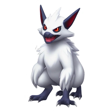 Cool Edgy Zangoose-Absol-Seviper Fakémon Digimon with Edgy markings, full body, outlined sticker