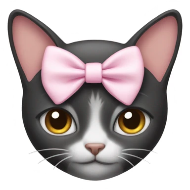Cat with a light pink bow sticker