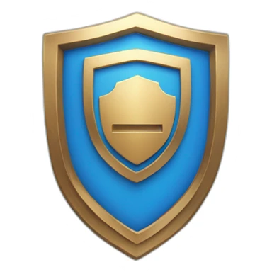 blue shield with checkmark 3D sticker