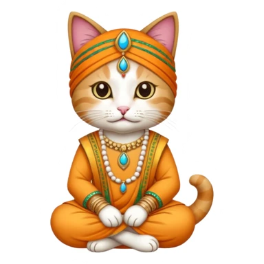 cat wearing indian clothes sticker