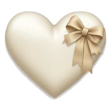 white heart with beige bow sticker