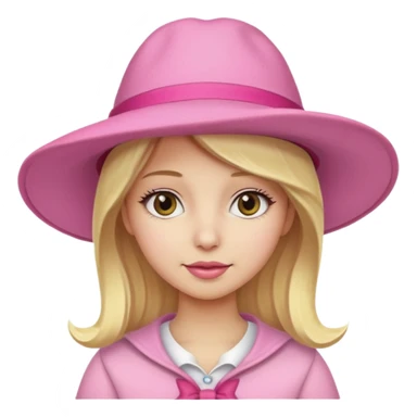 blonde girl wearing big pink hat sticker