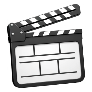 outline only movie clapper, black wireframe style, absolute minimal details, no fill sticker