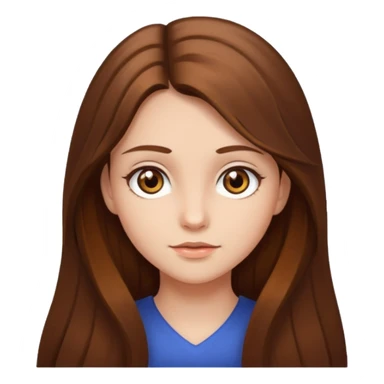 Girl with long brown hair and hazel eyes sticker