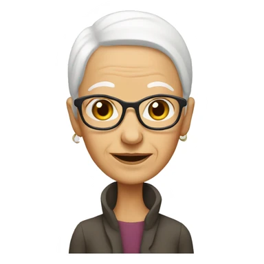 Old bald woman sticker