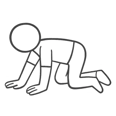 hand drawn outline icon of a person crawling sticker