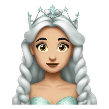 ariana grande as glinda from wicked with worry eyebrows sticker