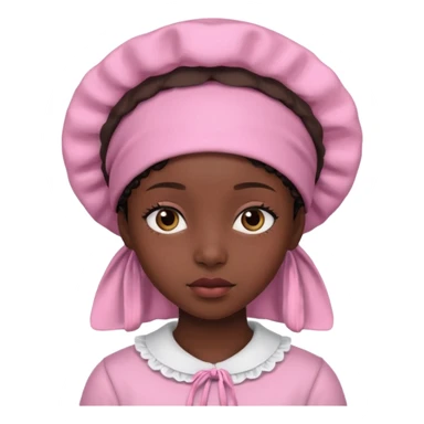 Black girl with pink bonnet teen sticker
