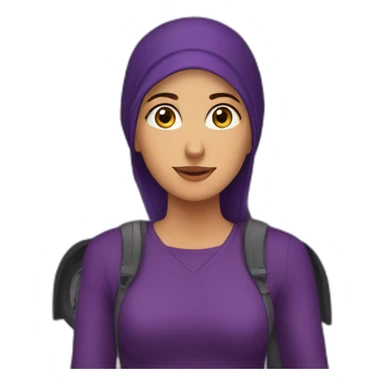 Armenian women in purple clothing in the bus station sticker