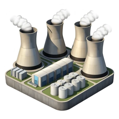 realistic nuclear power  plant with 6 power units sticker