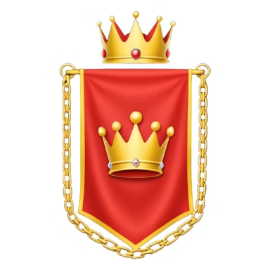 red flag with a crown on  with a yellow square chains inside sticker