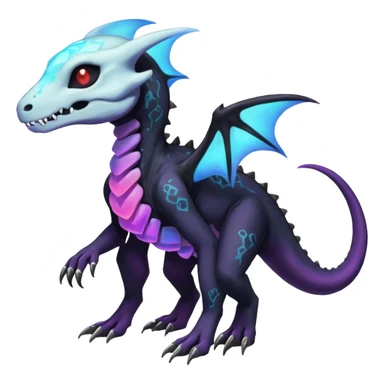 Nebulae Salandit-Cubone-Duskull-Noibat-Fakémon-hybrid-creature (full body)  sticker