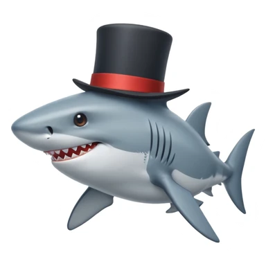 Shark with a top hat sticker
