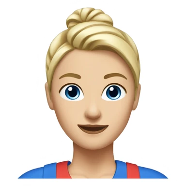 Blonde gym teacher with blue eyes, with high bun/ponytail  sticker