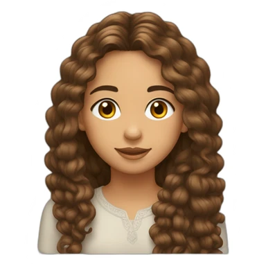 une ado marocaine aux cheveux long bouclés bruns sticker