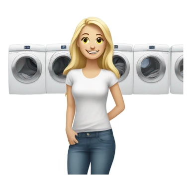 Pretty white woman laundry  sticker