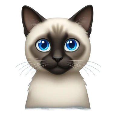 fluffy black siamese cat with blue eyes  sticker