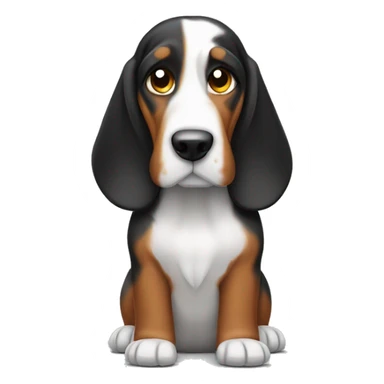 Tri color Bassett hound  sticker