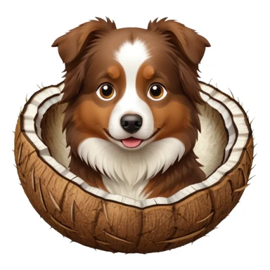 dog Australian shepherd in a coconut sticker