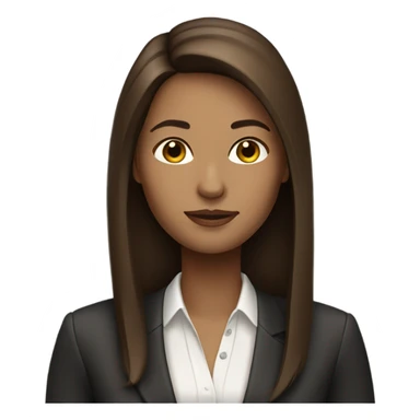 business woman long straight brown hair sticker