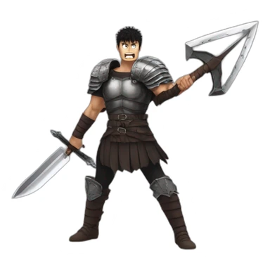 angry berserk guts with large claymore without guard sticker