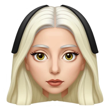 Lady Gaga with hazel eyes, long white hair sticker