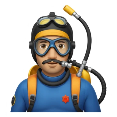 Moroccan Male 38 short beard, slightly overweight, scuba diving sticker