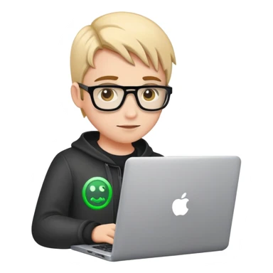 cool developer with laptop and code symbols sticker