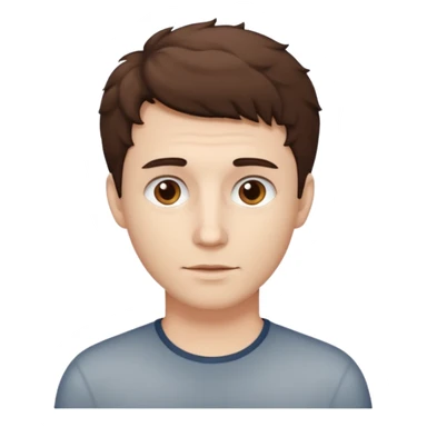 Create an emoji of a man with white skin and short brown but slightly curly hair sticker