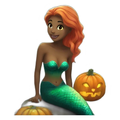 underwater mermaid holloween town sticker
